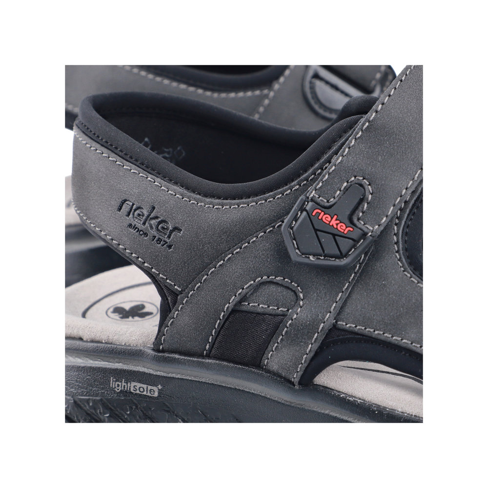 RIEKER Herren Sandale Trekking schwarz 26455-00