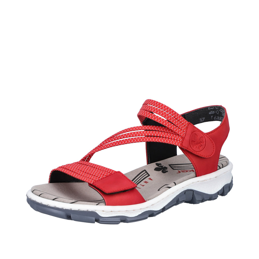 RIEKER Damen Sandalette Trekking rot 68871-33 Gummizug