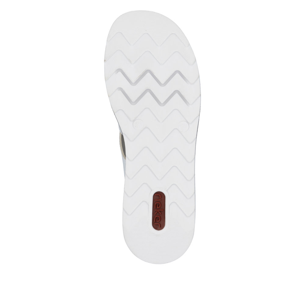 RIEKER Damen Pantolette weiß V7989-80 mit Keilabsatz