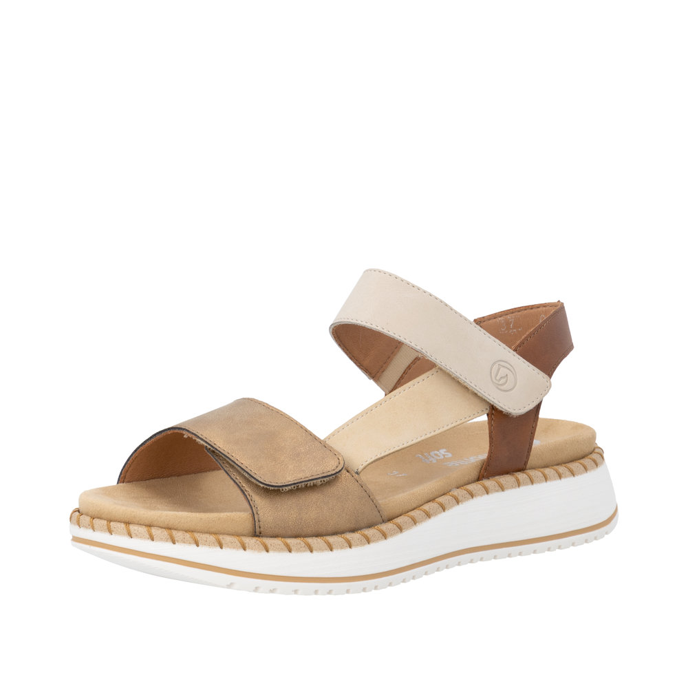 REMONTE Damen Sandale braun beige D3J50-92 Wechselfußbett