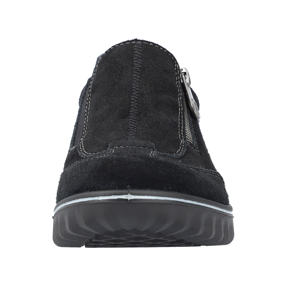 RIEKER Damen Halbschuh Slipper schwarz 59071-00 Reißverschluss