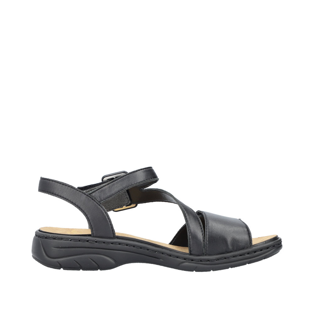 RIEKER Damen Sandale schwarz 64561-00 Leder