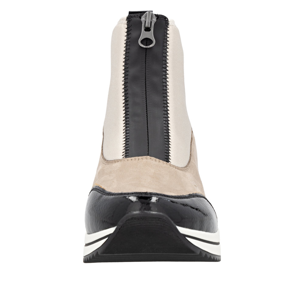 REMONTE Damen Boots Stiefelette schwarz beige D0T78-60