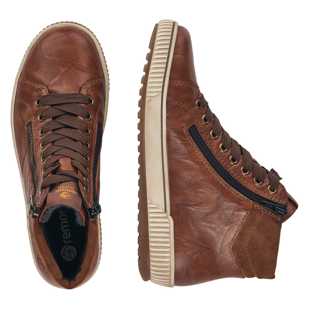 REMONTE Damen Stiefelette cognac braun D0772-22 mit TEX