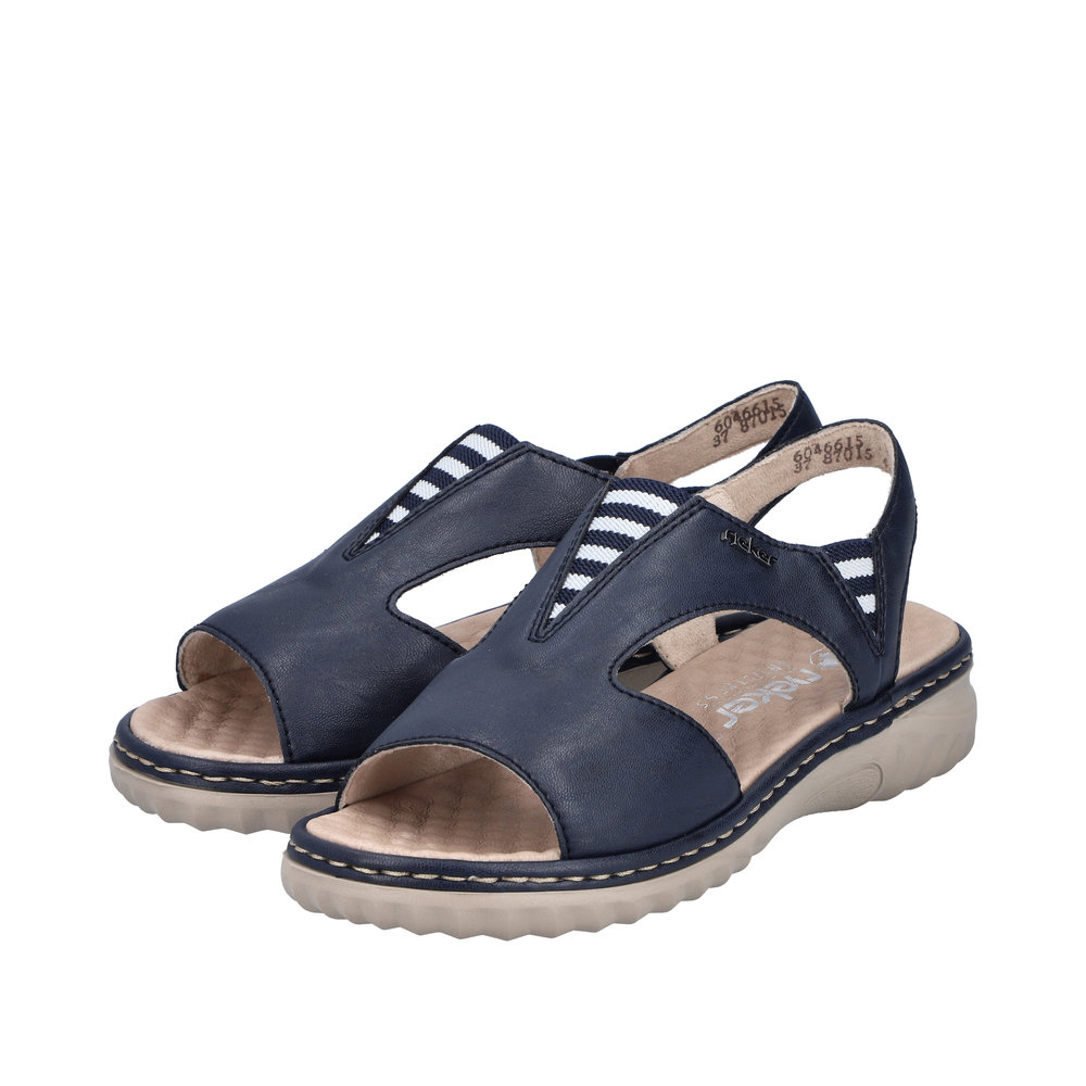 RIEKER Damen Sandale blau 60466-15 genopptes Fußbett
