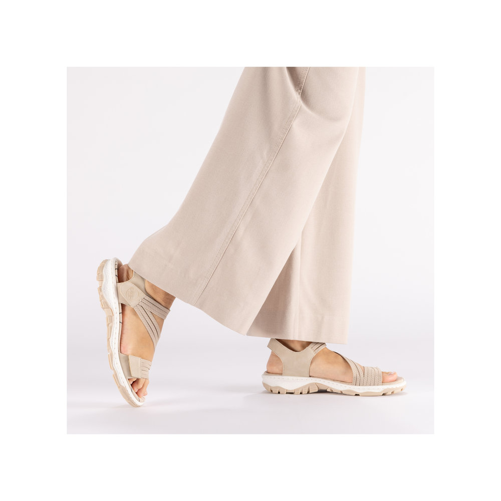 RIEKER Damen Sandale Trekking beige 68871-62 griffige Sohle RIEKER Damen Sandale Trekking beige 68871-62 griffige Sohle