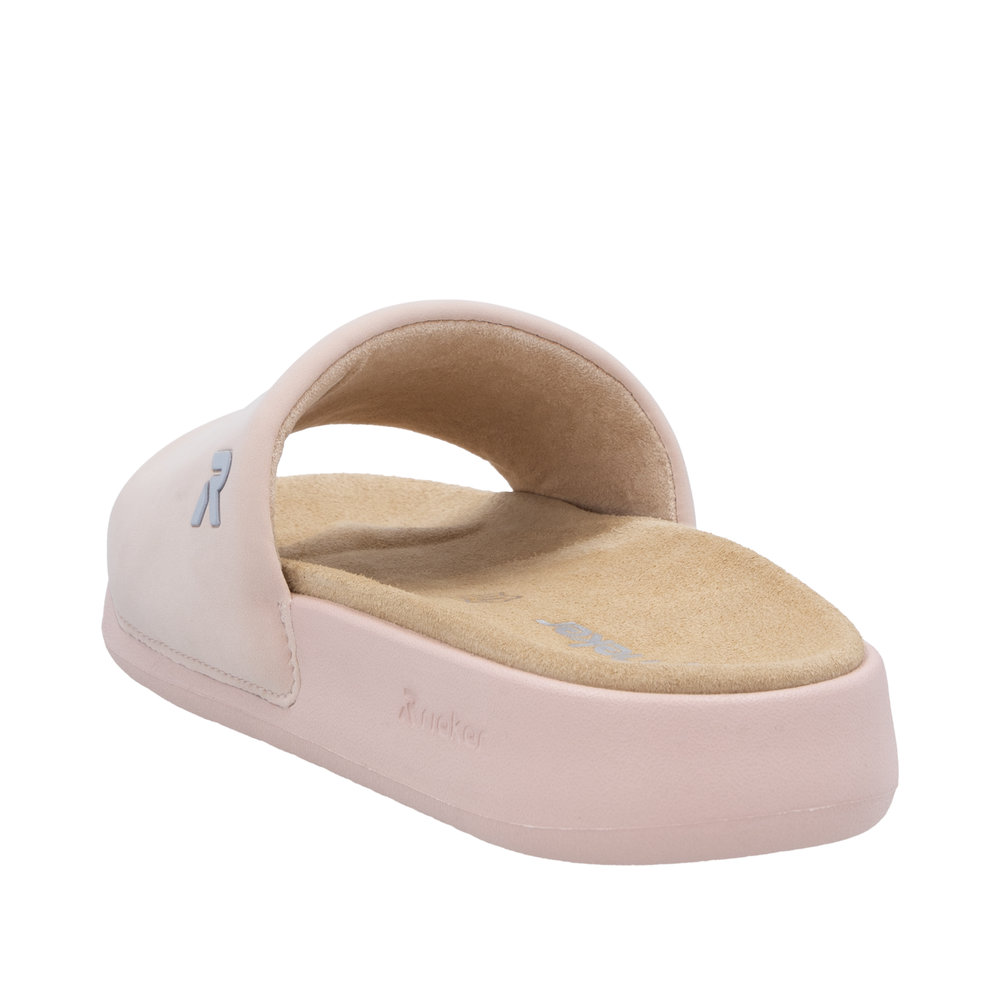 RIEKER Damen Pantolette rosa W3250-31 mit Lederfußbett
