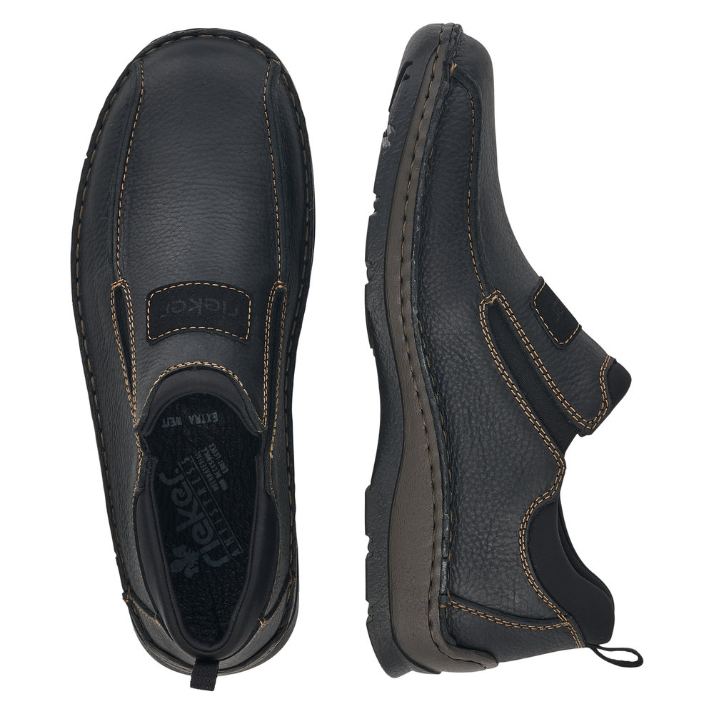 RIEKER Herren Slipper schwarz 05363-00 Leder