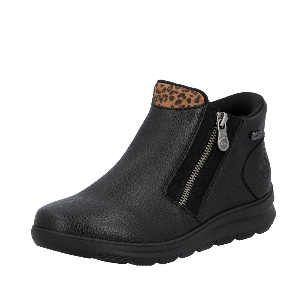 RIEKER Damen Stiefelette schwarz Z0059-00 mit Reißverschluss