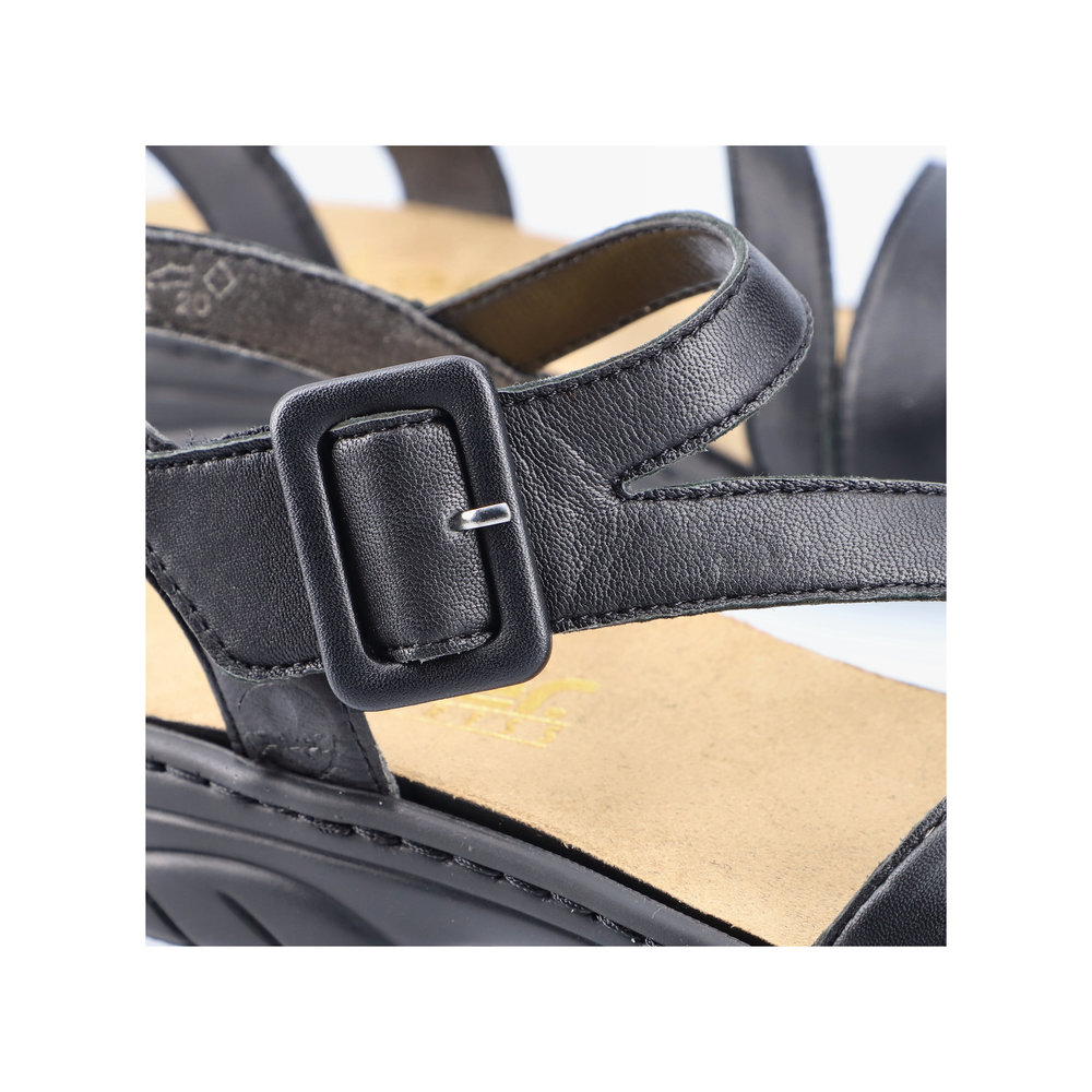 RIEKER Damen Sandale schwarz 64561-00 Leder RIEKER Damen Sandale schwarz 64561-00 Leder