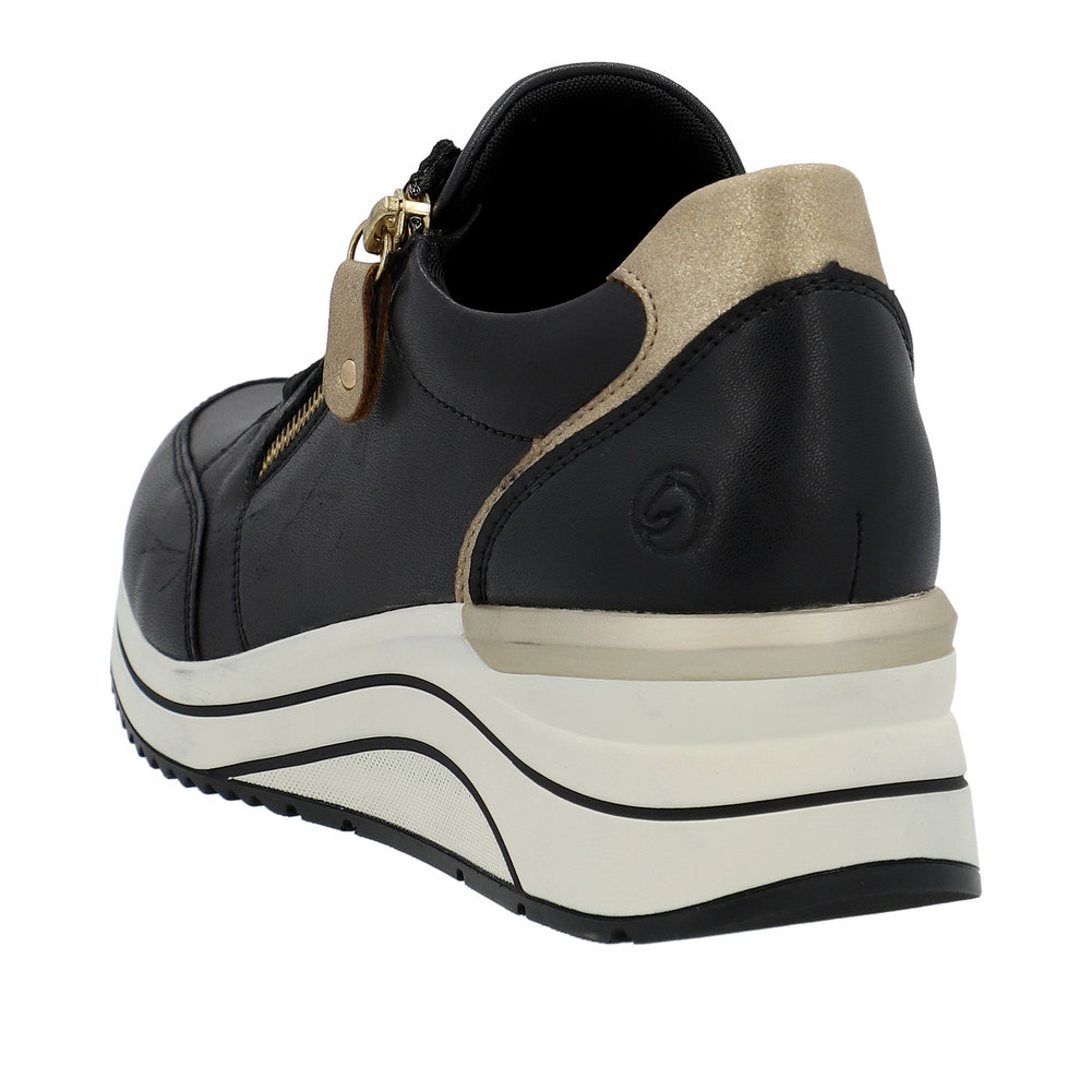 REMONTE Damen Sneaker schwarz D0T03-01 echt Leder