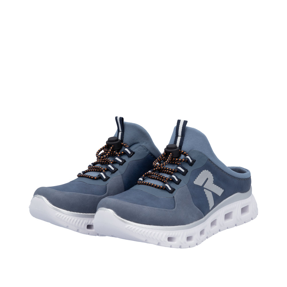 RIEKER Damen Sabot Slipper blau M6069-10 super leicht