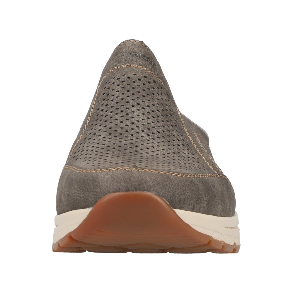 RIEKER Herren Clogs Sabot braun grau B0760-25 lose Einlage