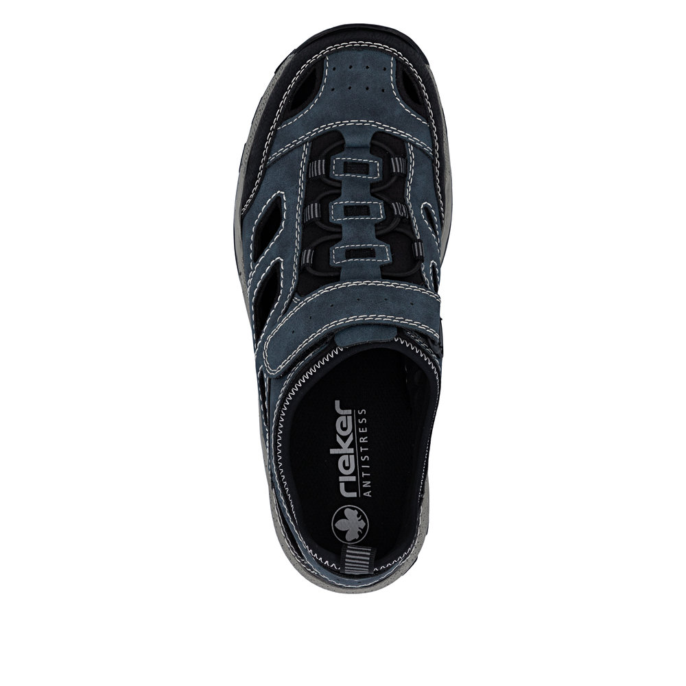 RIEKER Herren Sneaker Slipper blau 08063-14 mit Lochung