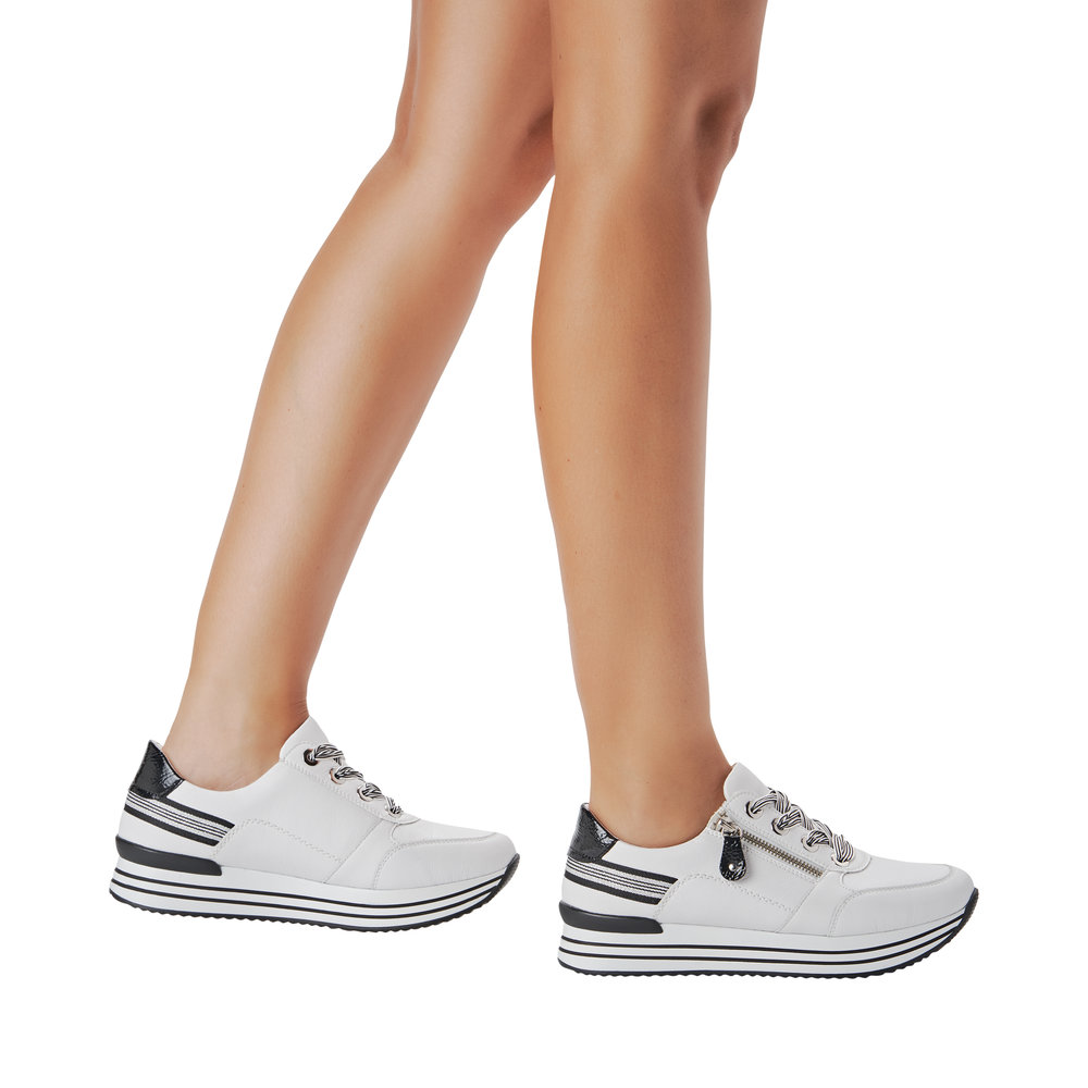 REMONTE Damen Sneaker weiß schwarz D1312-80