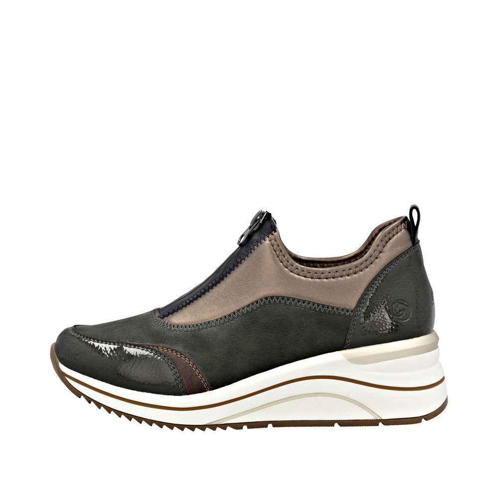 REMONTE Damen Sneaker grün gold D0T08-54 vegan