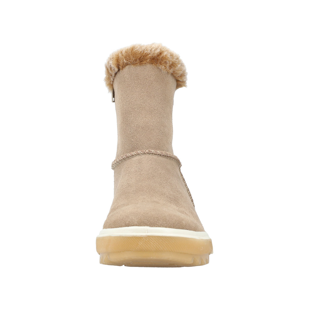 RIEKER Damen Stiefelette beige Y4780-64 Leder und Warmfutter