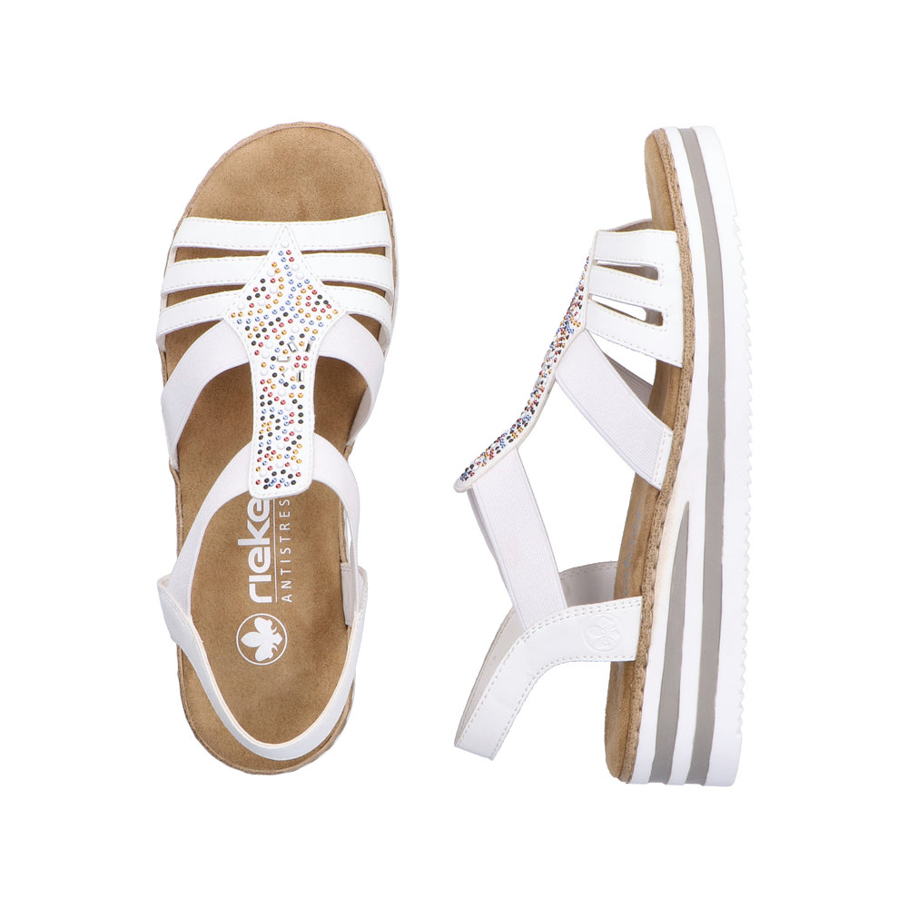 RIEKER Damen Sandale weiß V0240-80 Gummizug