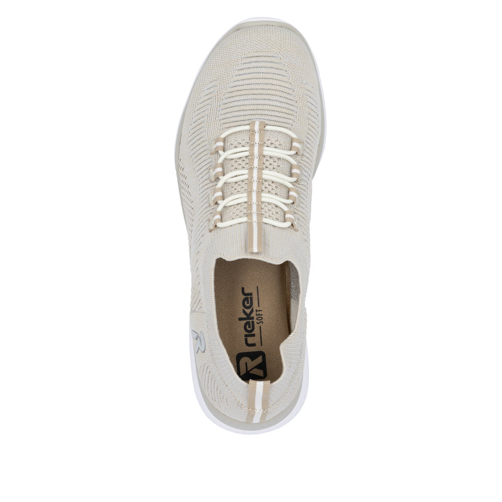 RIEKER Damen Sneaker Slipper beige M5074-64 super leicht