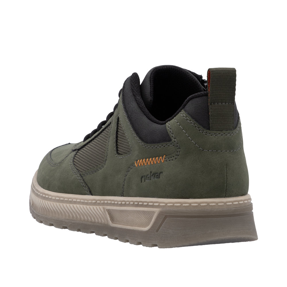 RIEKER Herren Sneaker Halbschuh grün 37004-54 mit Reißverschluss