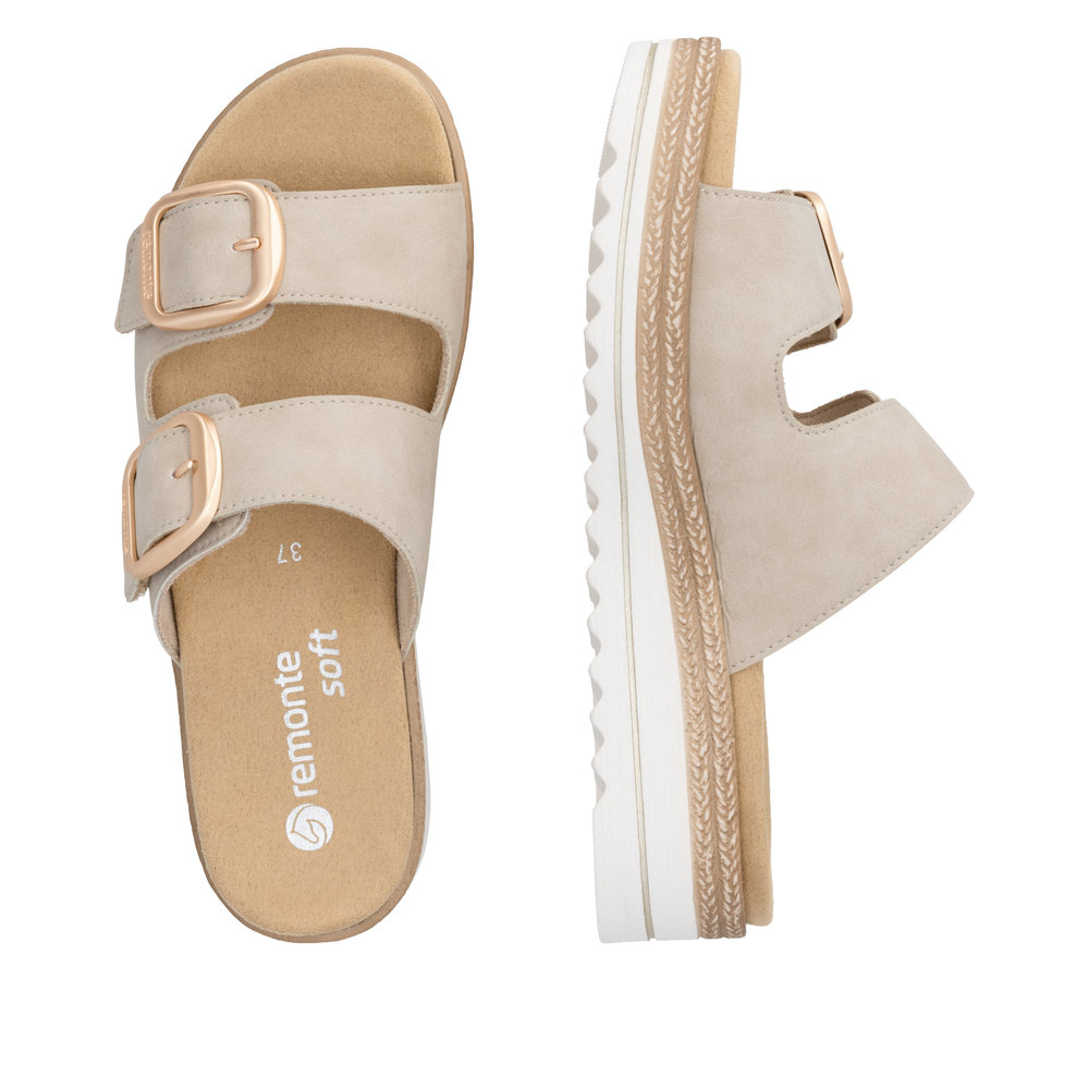 REMONTE Damen Pantolette beige D0Q66-62 lose Einlage