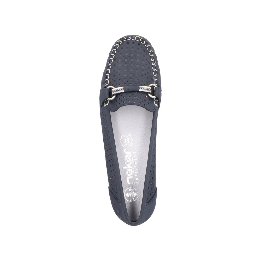 RIEKER Damen Loafer Mokassin dunkelblau 40065-15