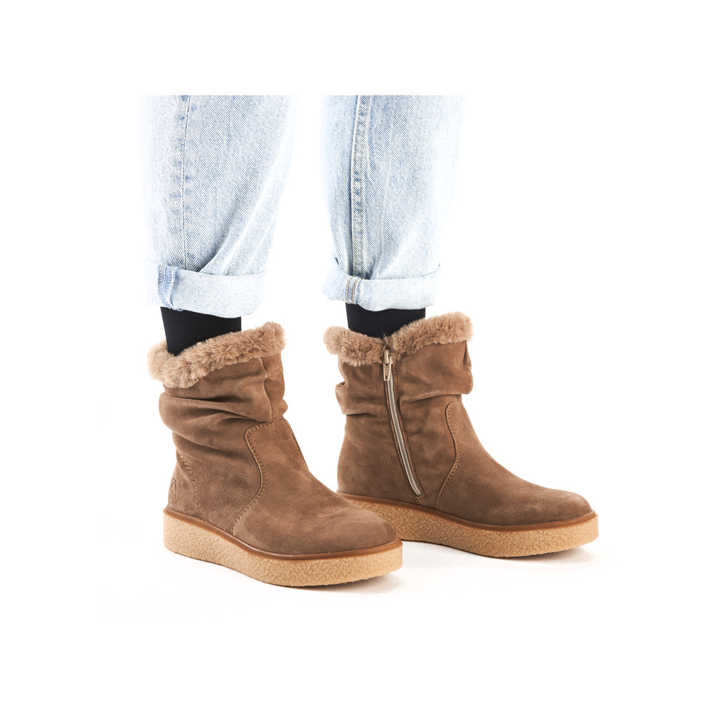 RIEKER Damen Stiefelette beige Y0070-24 echt Leder