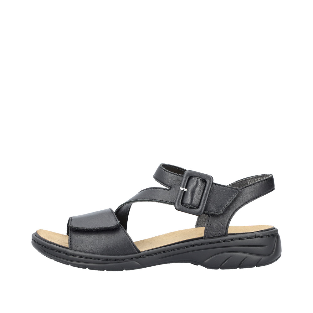 RIEKER Damen Sandale schwarz 64561-00 Leder