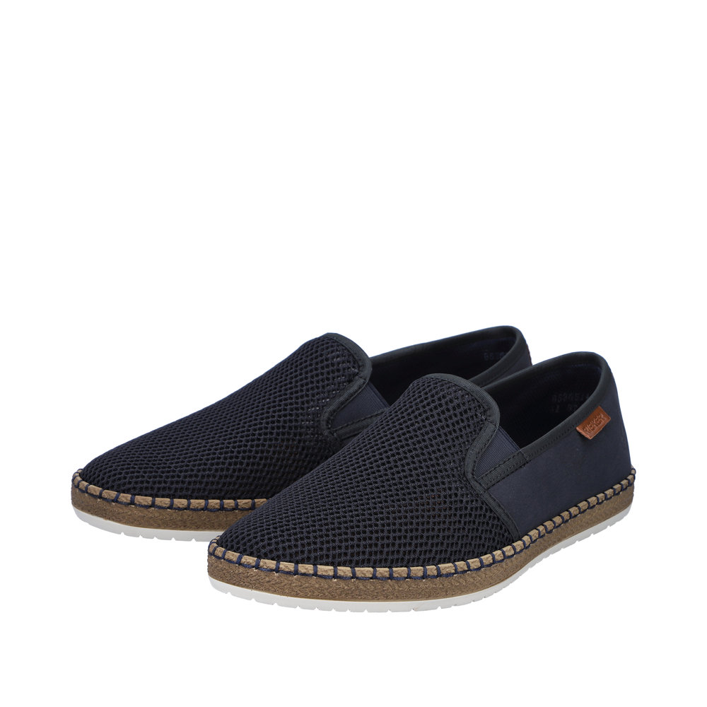 RIEKER Herren Slipper blau B5265-14 luftig