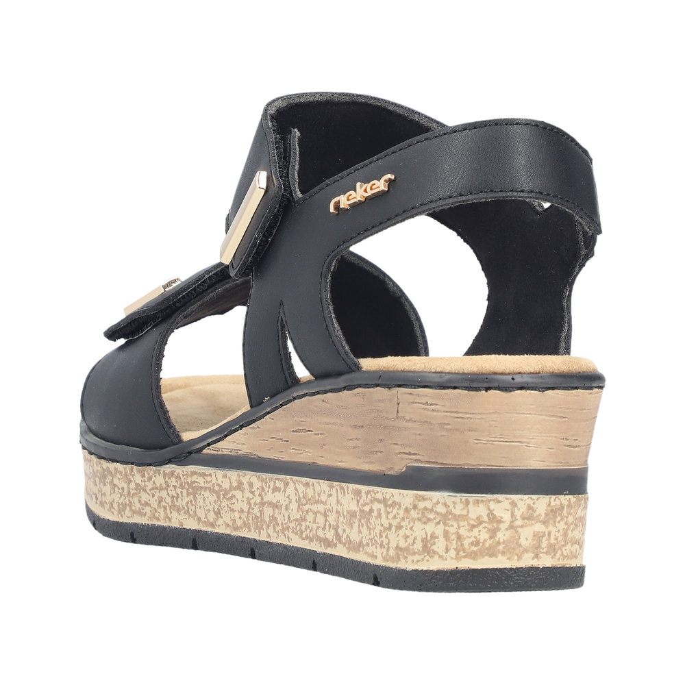 RIEKER Damen Sandale schwarz 63781-00 Keilabsatz RIEKER Damen Sandale schwarz 63781-00 Keilabsatz