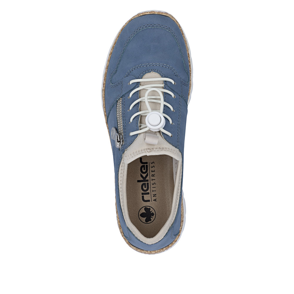 RIEKER Damen Sneaker Slipper blau N42G0-14 mit Gummizug