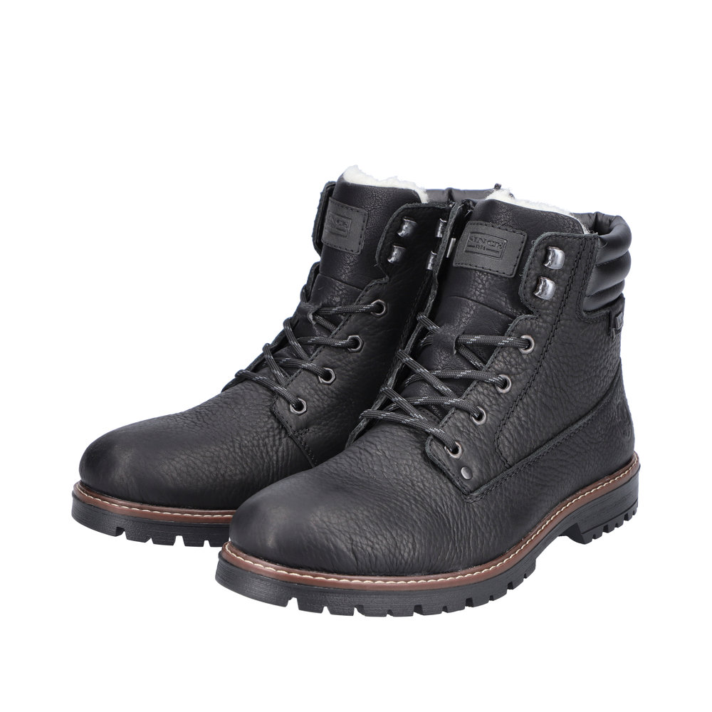 RIEKER Herren Stiefelette schwarz F3600-00 mit Schurwolle