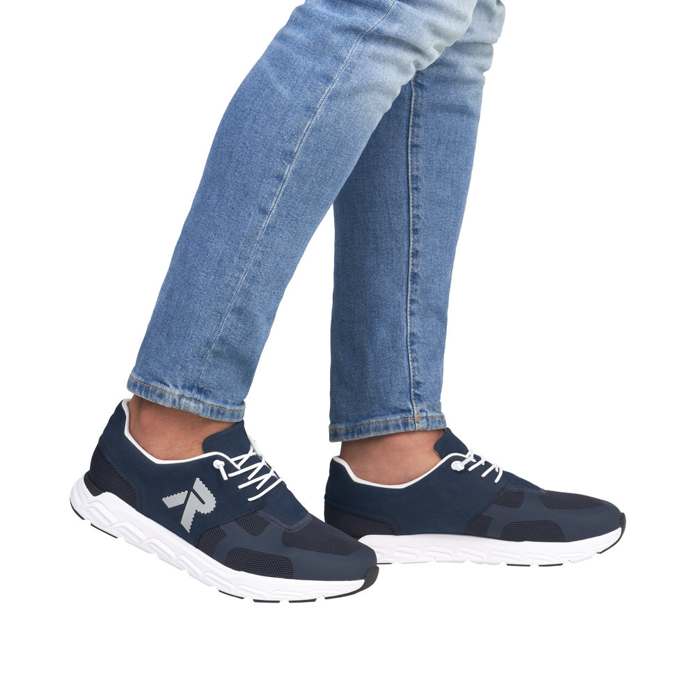RIEKER Herren Sneaker Slipper blau 09100-14 extra weit!
