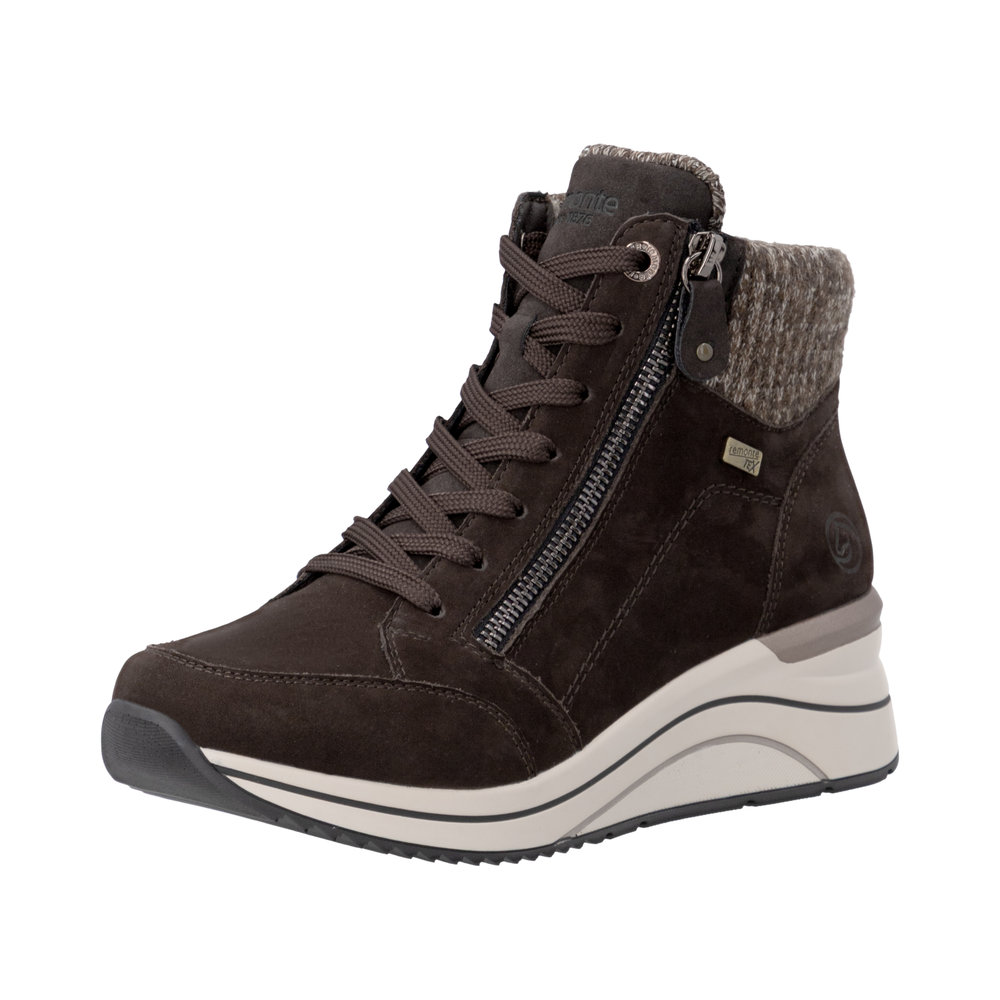 REMONTE Damen Stiefelette braun D0T77-25 mit Keilabsatz 55 mm REMONTE Damen Stiefelette braun D0T77-25 mit Keilabsatz 55 mm