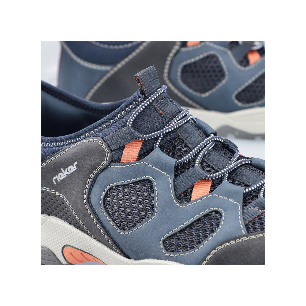 RIEKER Herren Sneaker Slipper blau B8350-14 Freizeitschuh