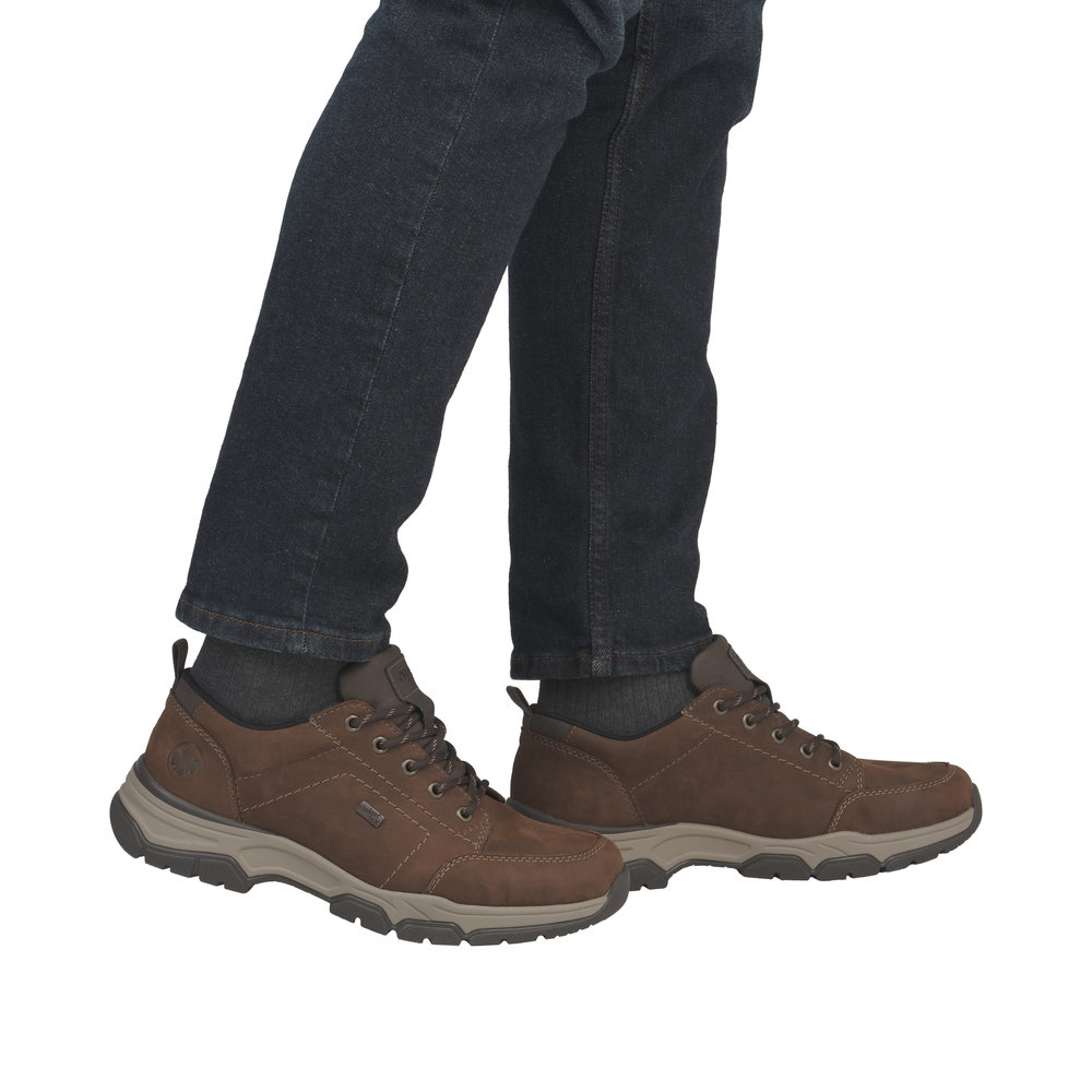 RIEKER Herren Halbschuh braun 11222-22 Leder und TEX