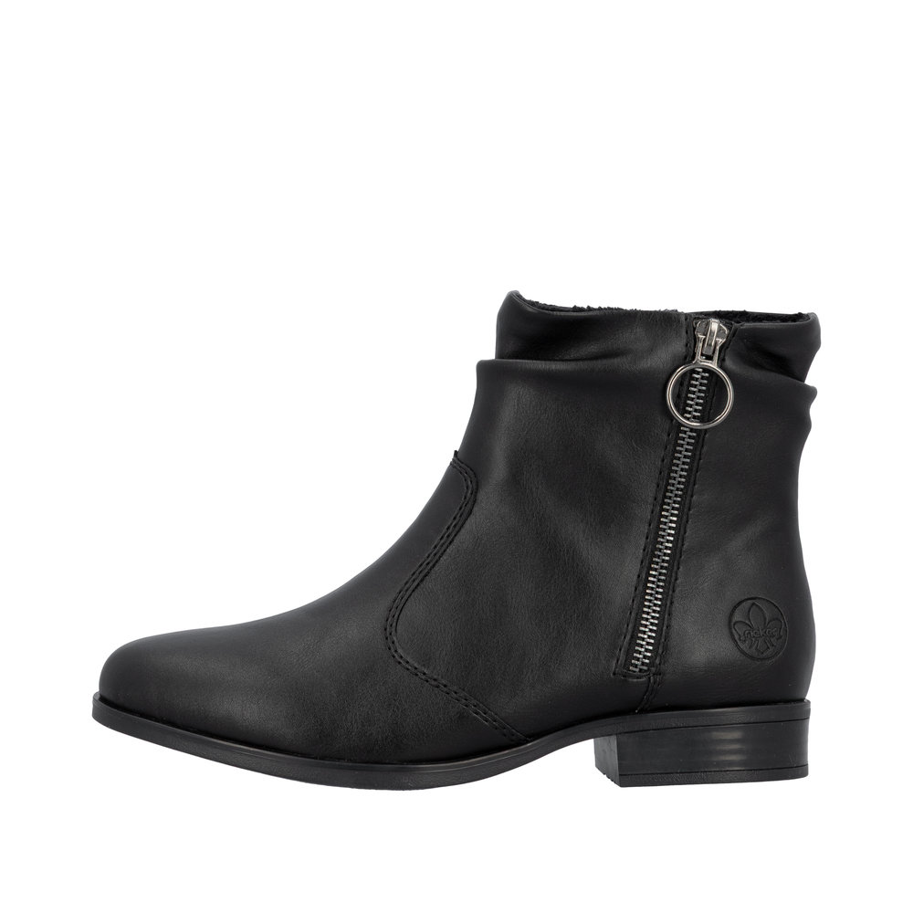 RIEKER Damen Stiefelette schwarz 77041-00 mit Reißverschluss