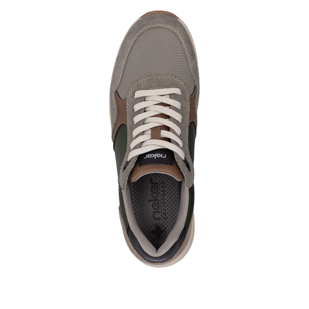 RIEKER Herren Sneaker beige grün B1000-60 lose Einlage