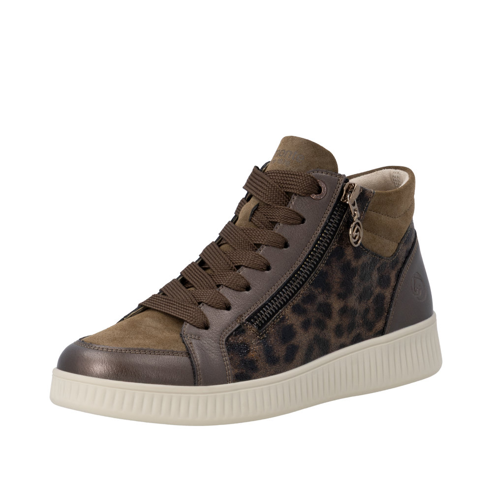 REMONTE Damen Stiefelette braun D2E70-90 mit Leo Print REMONTE Damen Stiefelette braun D2E70-90 mit Leo Print