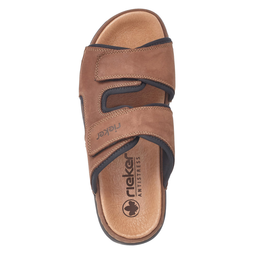 RIEKER Herren Pantolette braun 25559-25 echt Leder