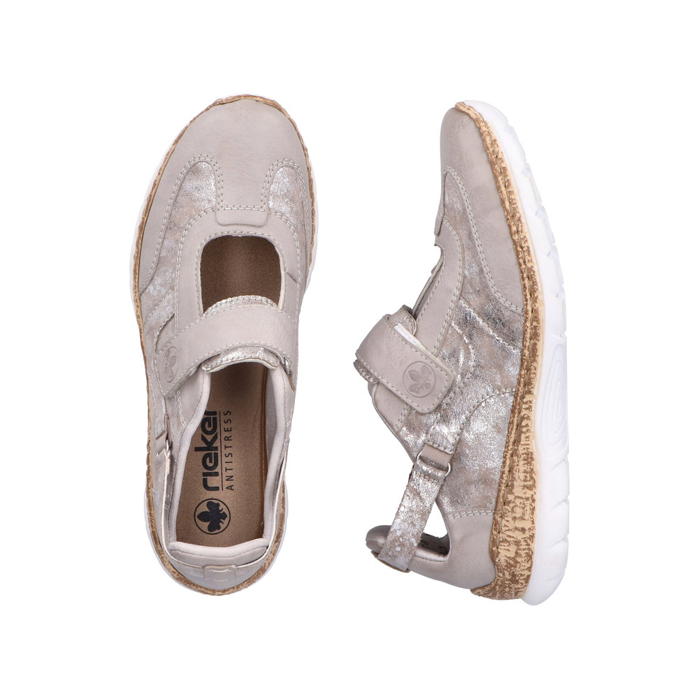 RIEKER Damen Sneaker Ballerina beige N4258-90