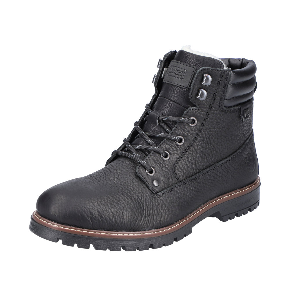 RIEKER Herren Stiefelette schwarz F3600-00 mit Schurwolle