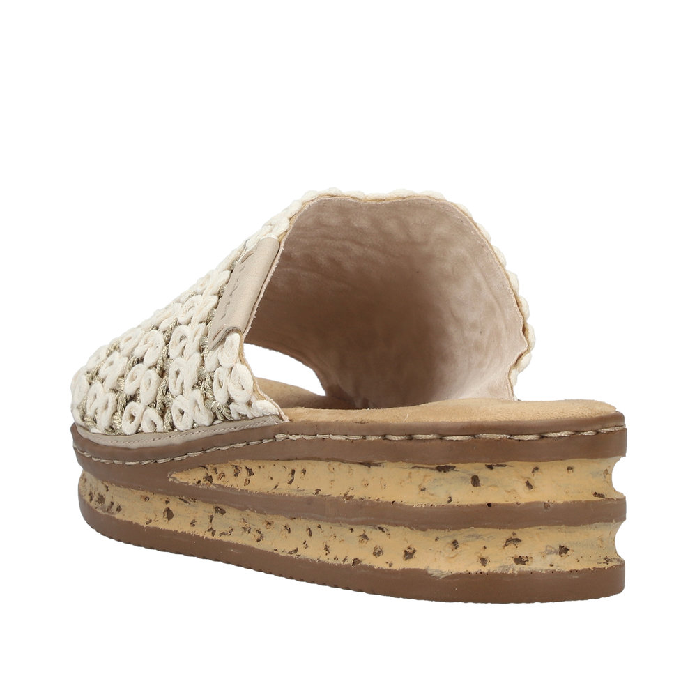 RIEKER Damen Pantolette beige gold 629X8-60