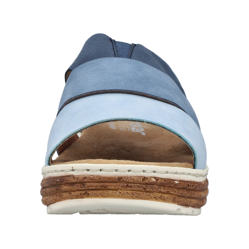RIEKER Damen Pantolette blau 62780-12 Keilabsatz