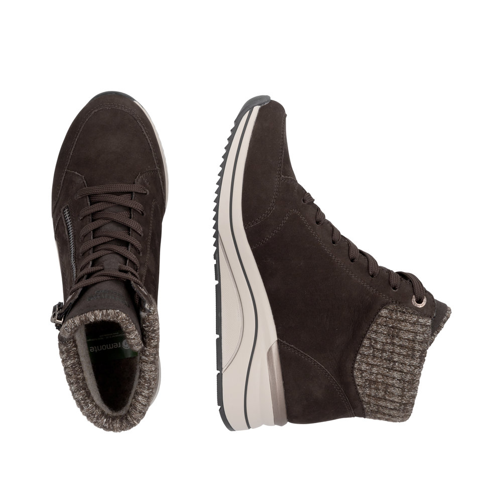 REMONTE Damen Stiefelette braun D0T77-25 mit Keilabsatz 55 mm REMONTE Damen Stiefelette braun D0T77-25 mit Keilabsatz 55 mm