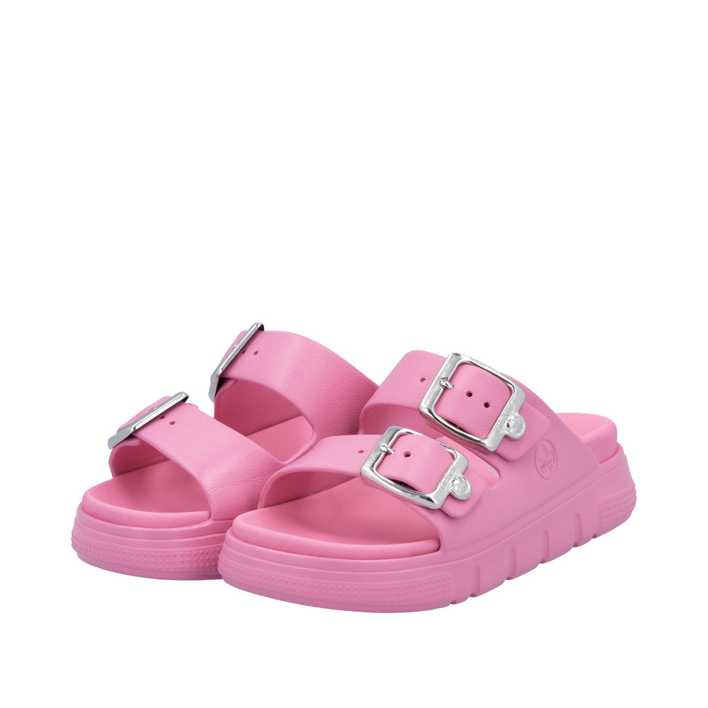 RIEKER Damen Pantolette Pink P2180-34 EVA Sohle