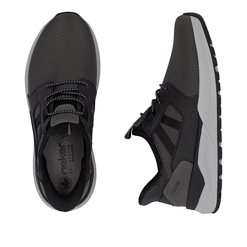 RIEKER Herren Sneaker Slipper schwarz grau 06051-00 Ready-2-Go