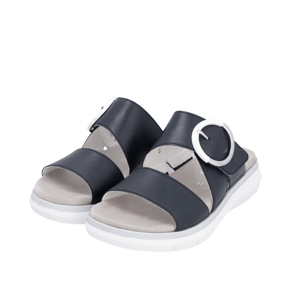 REMONTE Damen Pantolette dunkelblau D2K51-00 echt Leder