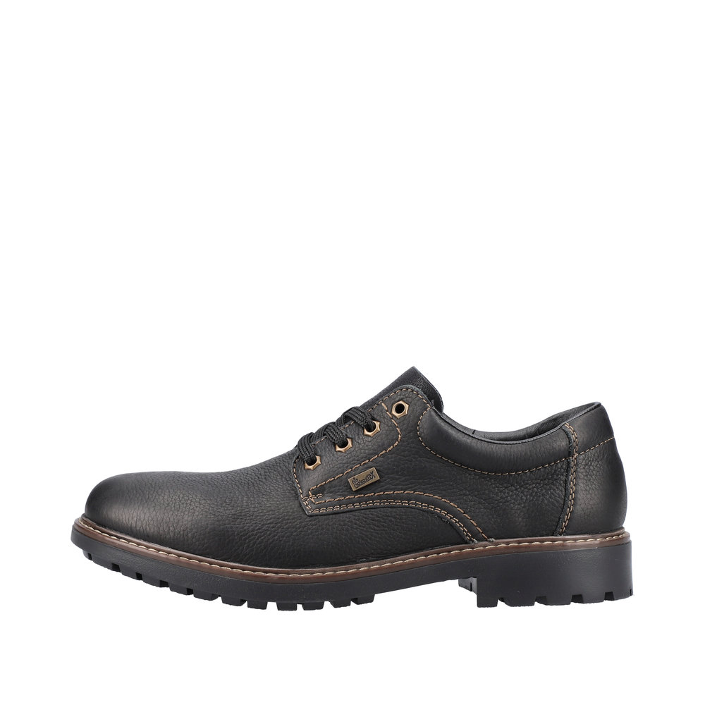 RIEKER Herren Halbschuh schwarz B4610-00 Leder und TEX