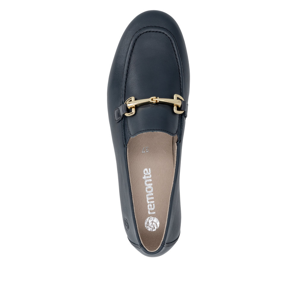 REMONTE Damen Loafer blau D0K13-14 echt Leder